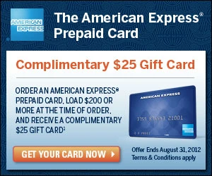 Get A Complimentary $25 with a $200 American Express Prepaid Card!