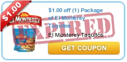 $1.00 off (1) Package of El Monterey Taquitos
