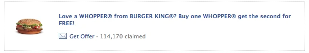Buy One Whopper Get One Free – HURRY!!