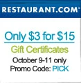 Restaurant.com: $3 for $15 Gift Certificates!! {Ends 10/11}