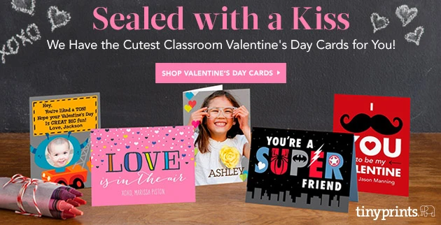 Valentine’s Day Cards & Party Invitations 15% Off at Tiny Prints!!