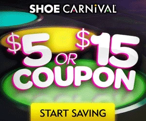 Shoe Carnival: Save up to $15!!