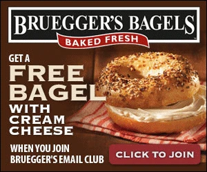 Free Bagel w/ Cream Cheese at Bruegger’s Bagels!