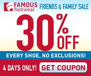 Save 30% Off Famous Footwear